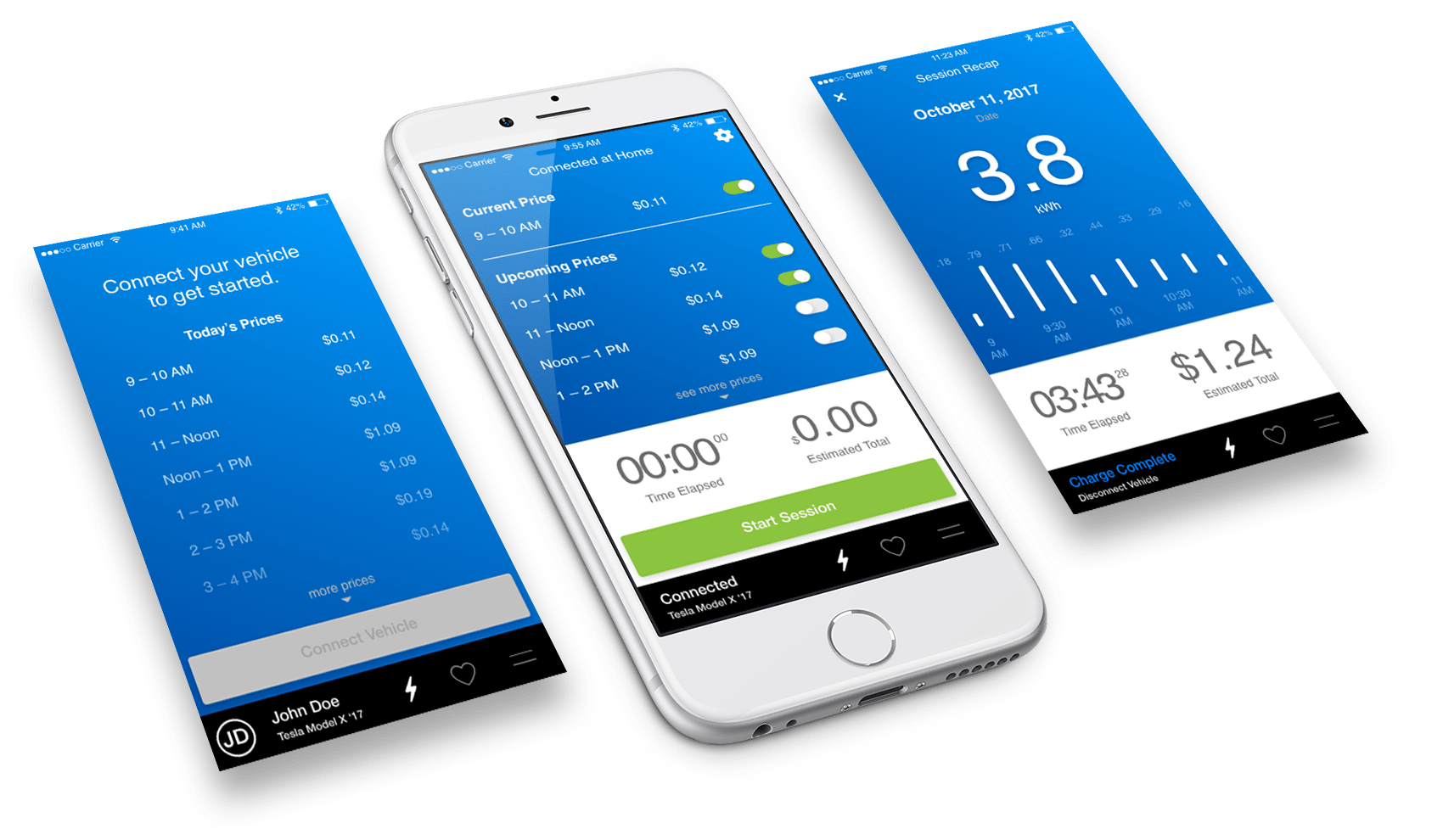 Driver App charing screens