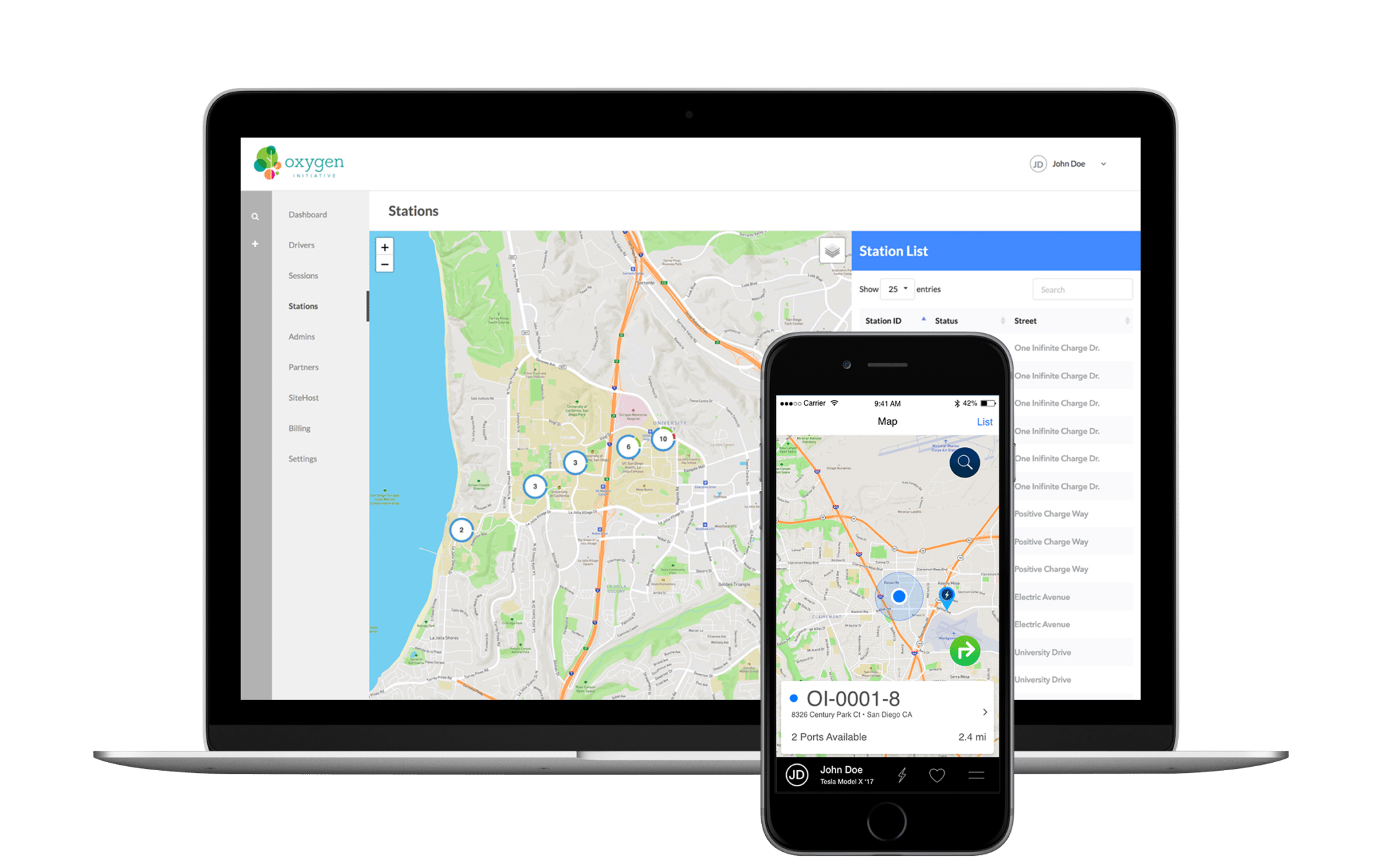 Admin Map on Laptop and Mobile device
